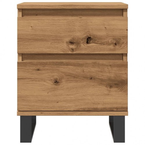 Sengebord 40 × 35 × 50 cm i konstrueret træ - kunsteg med metalben
