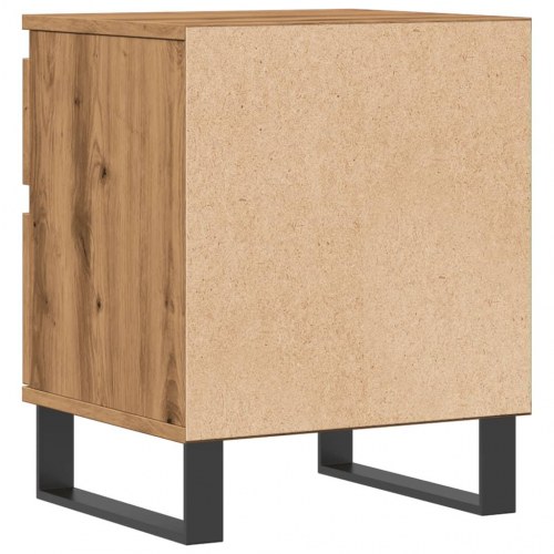 Sengebord 40 × 35 × 50 cm i konstrueret træ - kunsteg med metalben