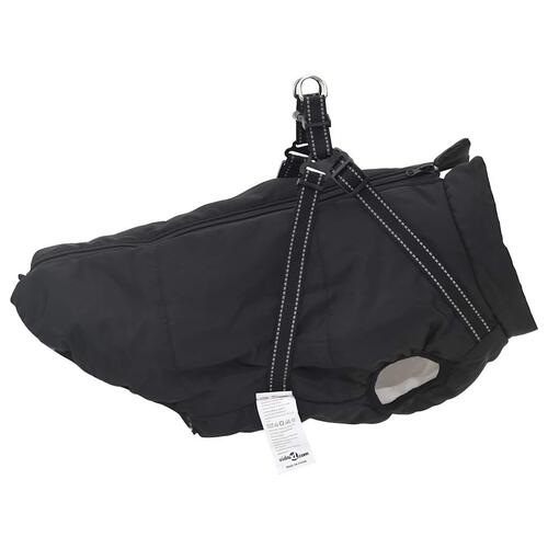 Hundefrakke med sele Vandtæt Reflekterende sort 4XL