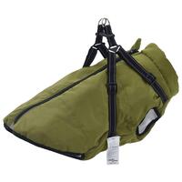 Hundefrakke med sele Vandtæt Reflekterende armygrøn 4XL
