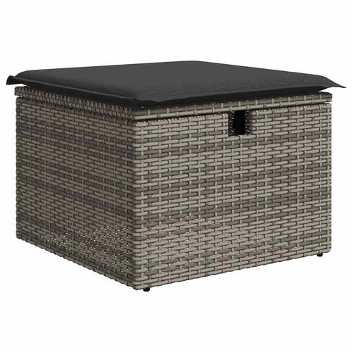 Sofaesæt til haven 7 dele med hynder polyrattan grå