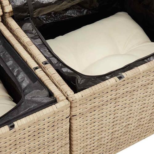 Sofasæt til haven 6 dele med hynder polyrattan beige