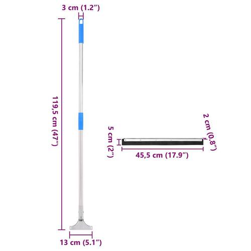 Gulvskrabere 5 stk. 45,5x119,5 cm stål og gummi