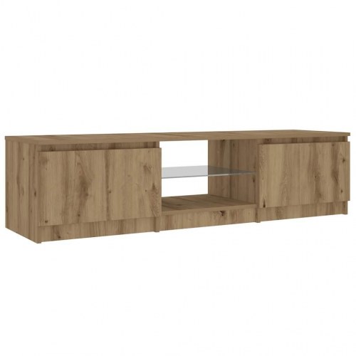 Tv-bord med LED-lys - 140×40×36 cm i konstrueret træ, kunsteg