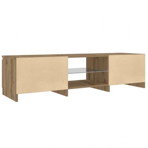 Tv-bord med LED-lys - 140×40×36 cm i konstrueret træ, kunsteg