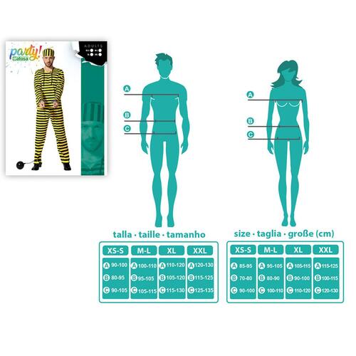 Kostume til voksne Gul Fange mand XL