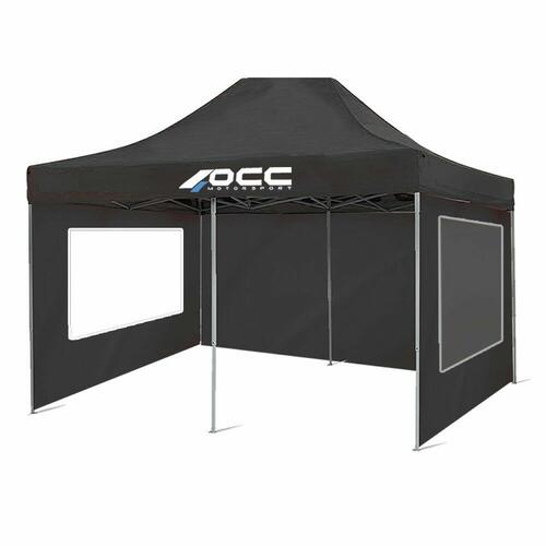 Teltvæg OCC Motorsport NA Racing Sort Polyester 420D Oxford 3 x 2 m Vindue 2 enheder (OUTLET A)