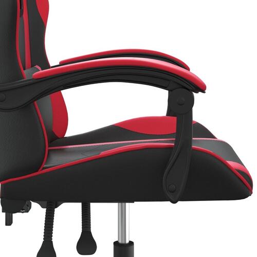 Drejelig gamingstol kunstlæder sort og rød