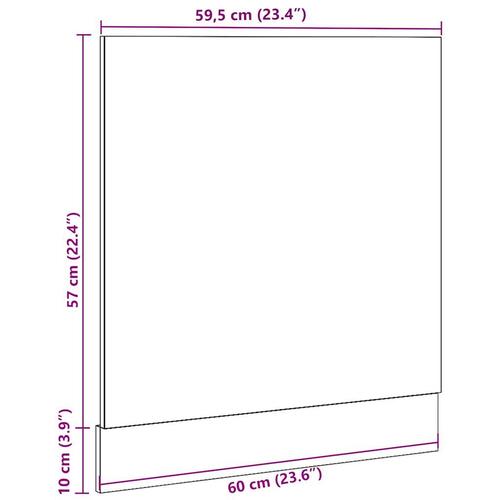 Låge til opvaskemaskine 60x1,5x67 cm konstrueret træ betongrå