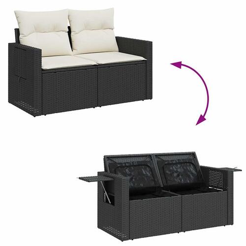 Sofasæt til haven 4 dele med hynder polyrattan sort