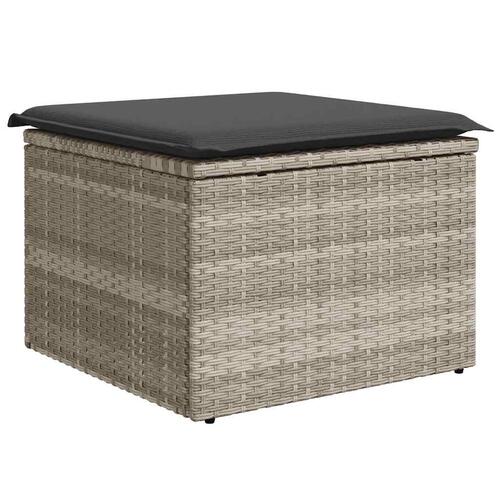 Sofasæt til haven 6 dele med hynder polyrattan lysegrå