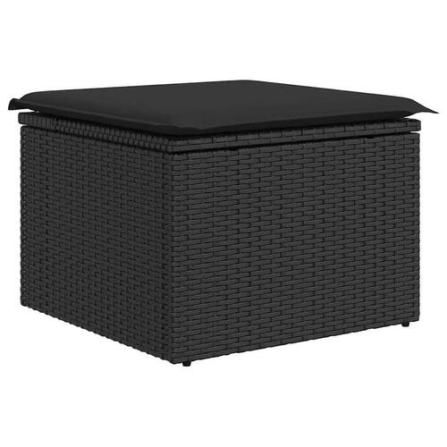 Sofasæt til haven 9 dele med hynder polyrattan sort