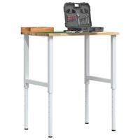 Arbejdsbænk 80x60x(71,5-98) cm massivt egetræ