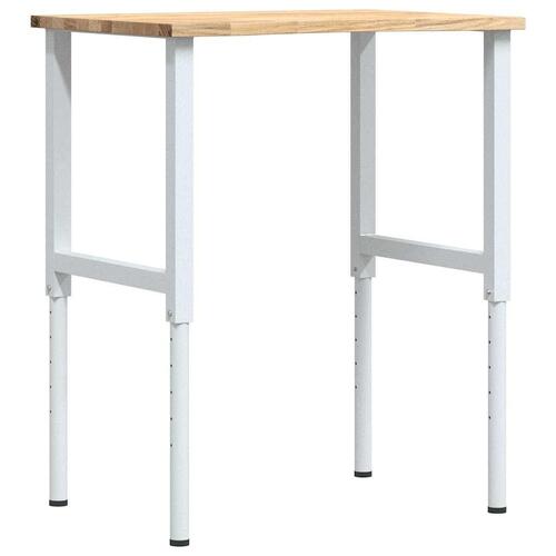 Arbejdsbænk 80x60x(71,5-98) cm massivt egetræ