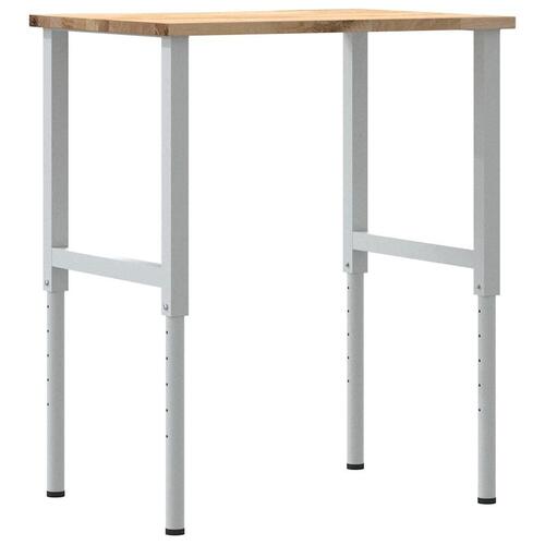 Arbejdsbænk 80x60x(71,5-98) cm massivt egetræ