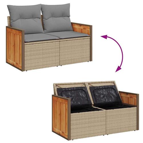 Sofasæt til haven 8 dele med hynder polyrattan beige