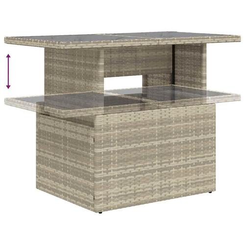 Sofasæt 5 dele med hynder polyrattan lysegrå