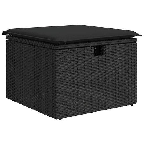 Sofasæt til haven 8 dele med hynder polyrattan sort