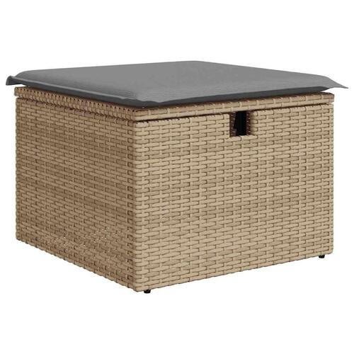 Sofasæt til haven 9 dele med hynder polyrattan beige