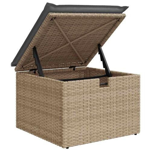 Sofasæt til haven 9 dele med hynder polyrattan beige