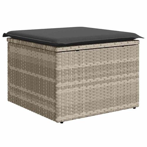 Sofasæt til haven 7 dele med hynder polyrattan lysegrå