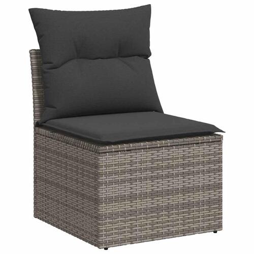 Sofasæt 5 dele med hynder polyrattan akacietræ grå
