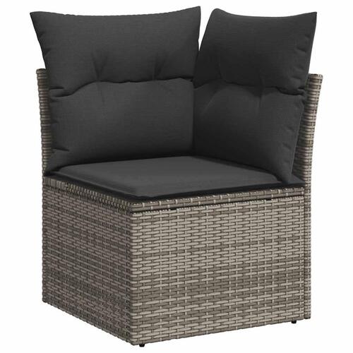 Sofasæt 5 dele med hynder polyrattan akacietræ grå