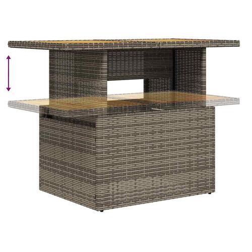 Sofasæt 5 dele med hynder polyrattan akacietræ grå