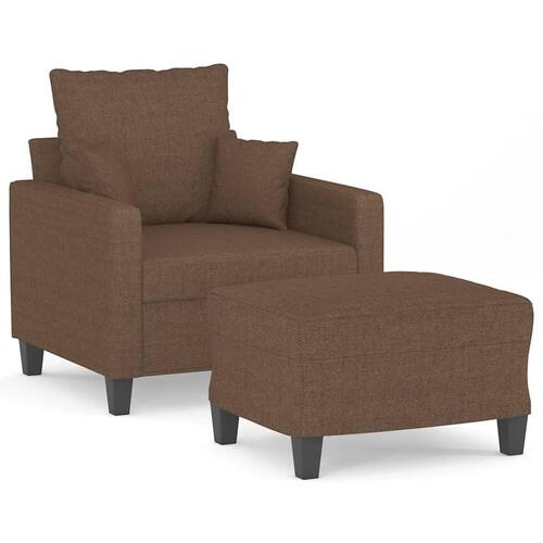 Sofastol med fodskammel 60 cm stof Brun