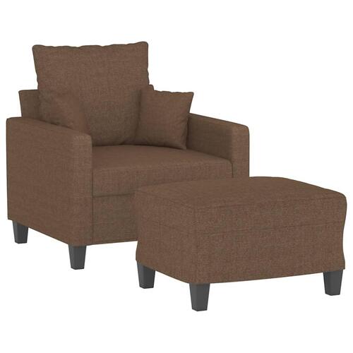 Sofastol med fodskammel 60 cm stof Brun