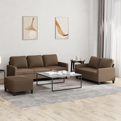 3 personers sofa med hynder stof brun