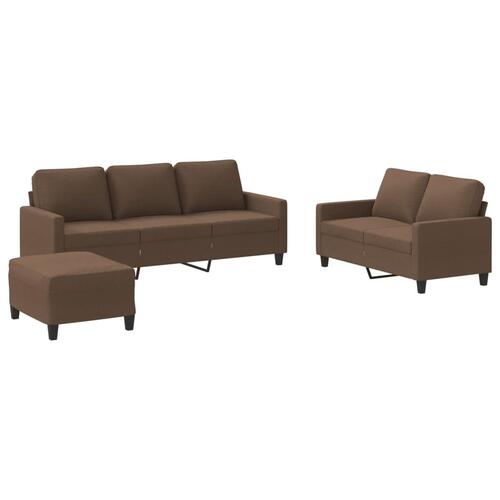 3 personers sofa med hynder stof brun