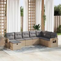 Sofasæt til haven 8 dele med hynder polyrattan beige