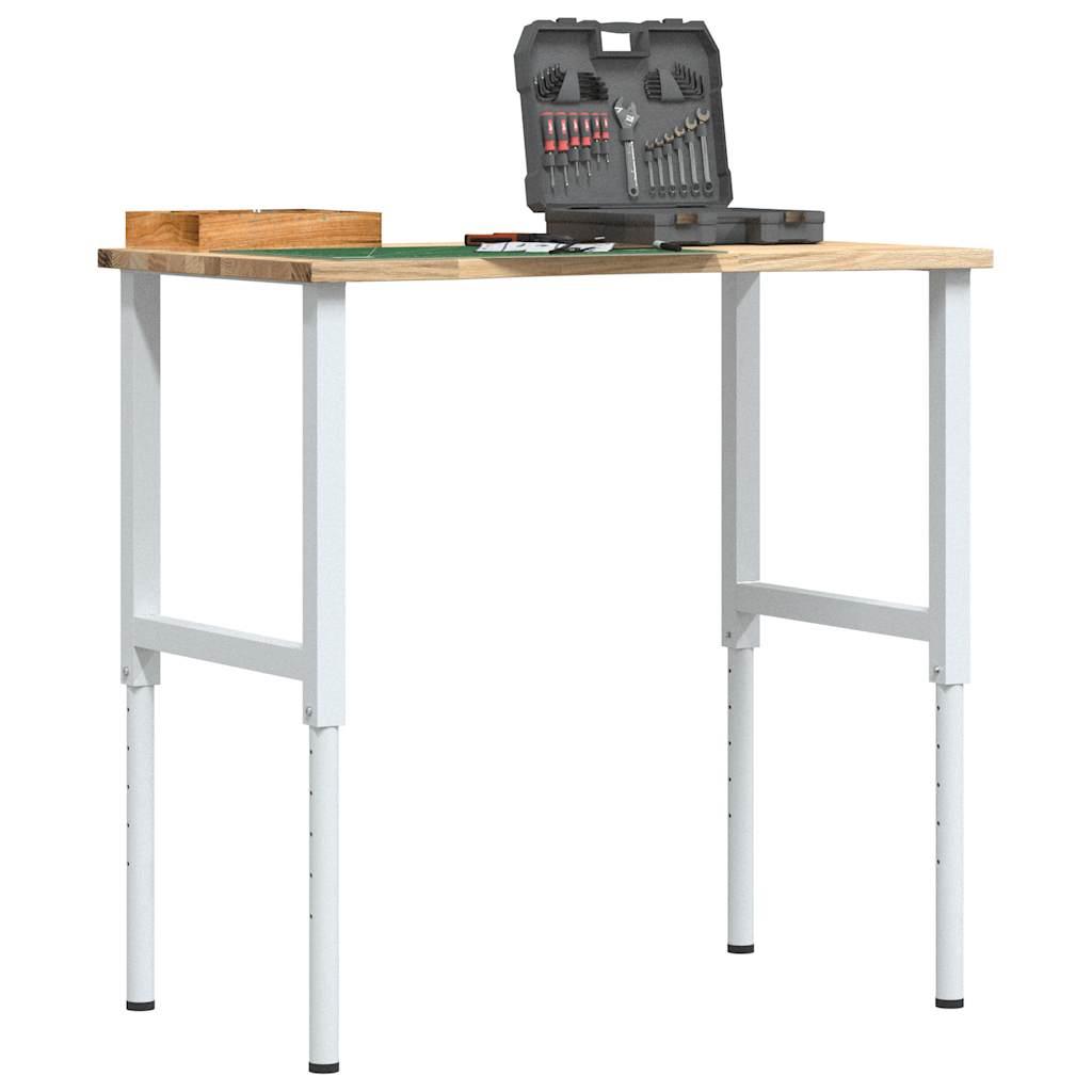 Arbejdsbænk 100x60x(71,5-98) cm massivt egetræ
