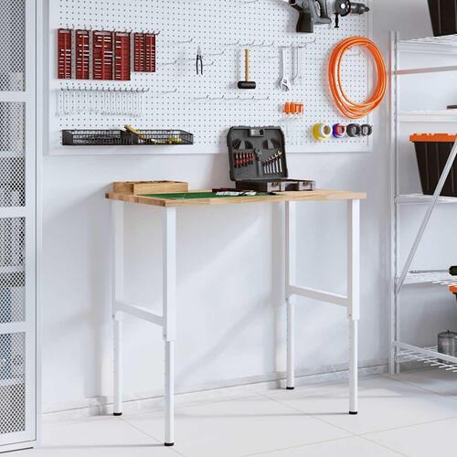 Arbejdsbænk 100x60x(71,5-98) cm massivt egetræ