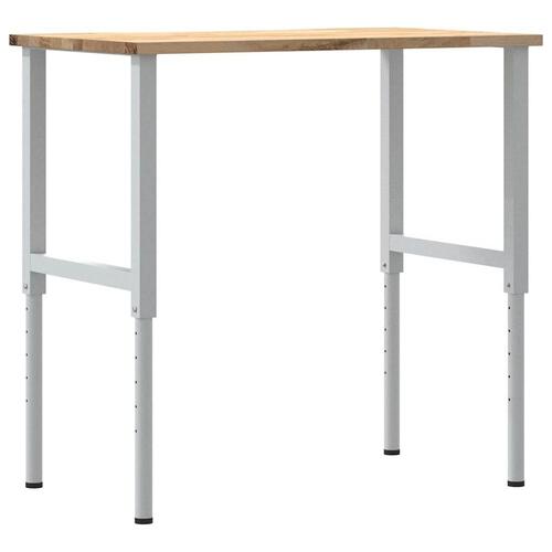 Arbejdsbænk 100x60x(71,5-98) cm massivt egetræ