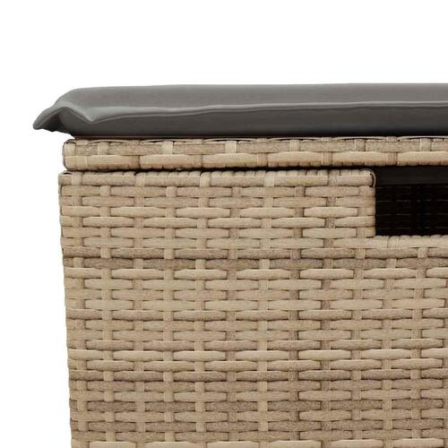 Sofasæt til haven 6 dele med hynder polyrattan beige
