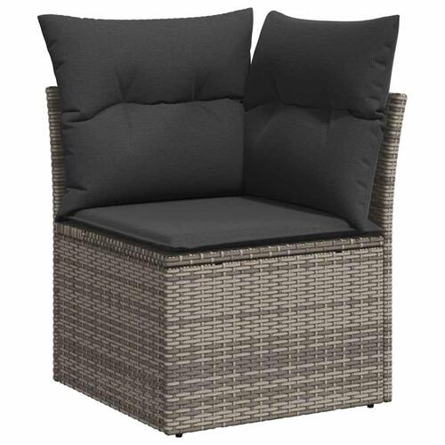 Sofasæt til haven 9 dele med hynder polyrattan grå