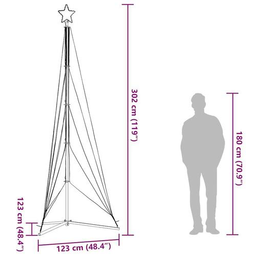 Juletræslys 525 LED'er 302 cm farverigt lys