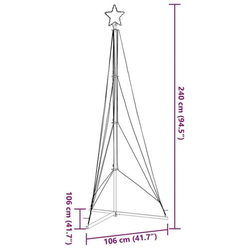 LED-juletræ 483 LED'er 240 cm varmt hvidt lys