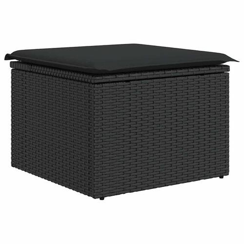 Sofasæt til haven 6 dele med hynder polyrattan sort