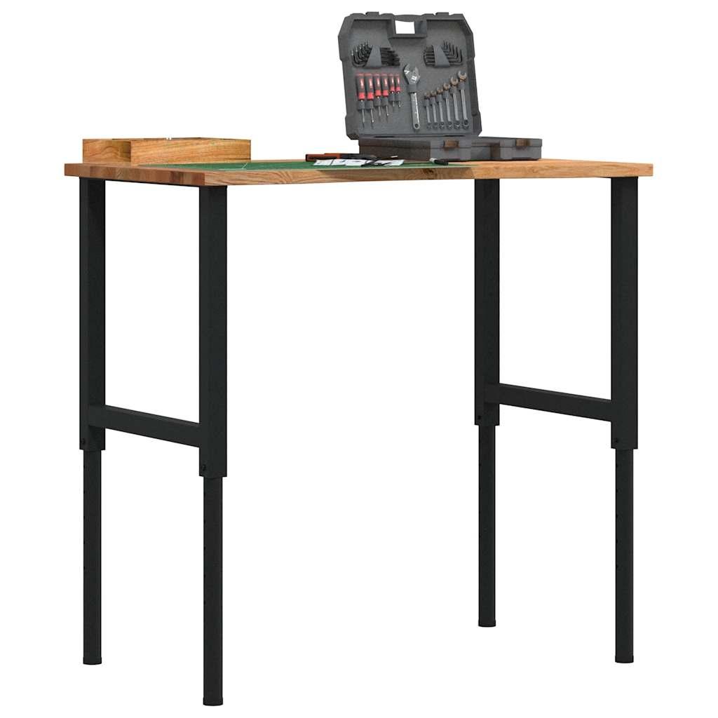 Arbejdsbænk 100x60x(71,5-98) cm massivt egetræ