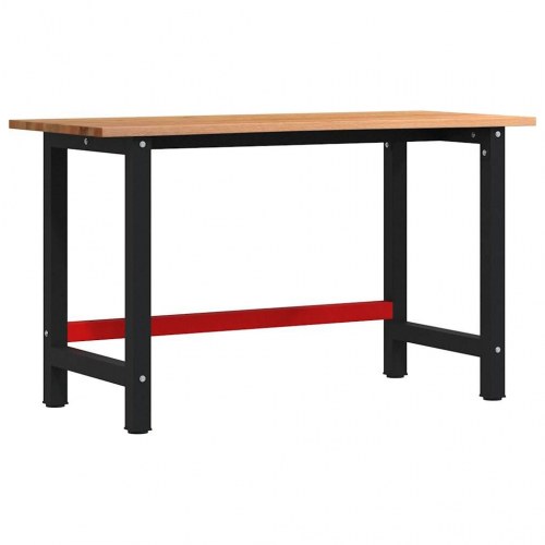 Arbejdsbænk 140 x 60 x 81,5 cm i massivt egetræ - lysebrun