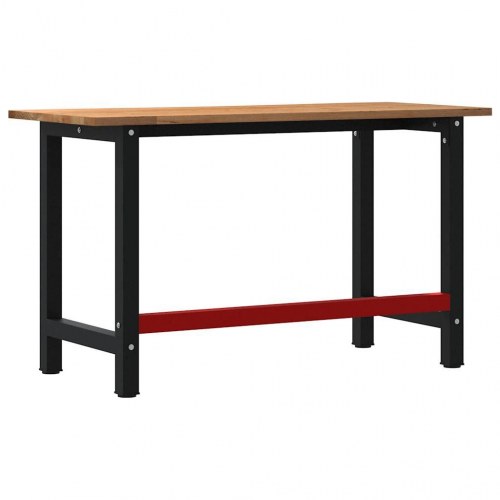 Arbejdsbænk 140 x 60 x 81,5 cm i massivt egetræ - lysebrun