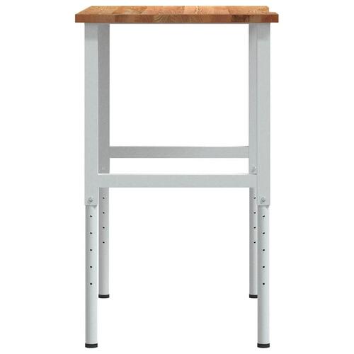 Arbejdsbænk 100x60x(71,5-98) cm massivt egetræ