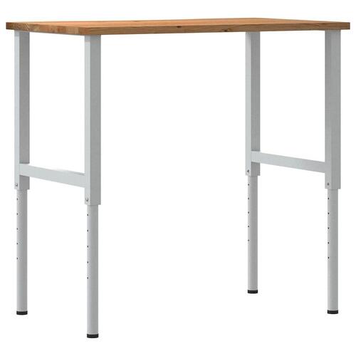 Arbejdsbænk 100x60x(71,5-98) cm massivt egetræ
