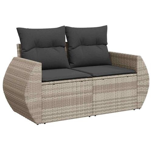 Sofasæt til haven 6 dele med hynder polyrattan lysegrå
