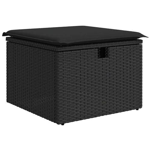 Sofasæt til haven 7 dele med hynder polyrattan sort