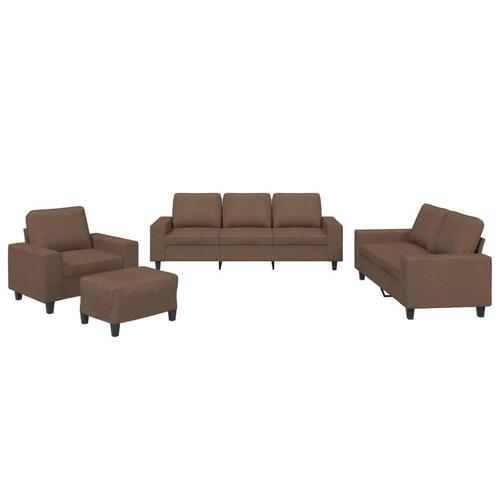 Sofasæt 4 dele stof brun
