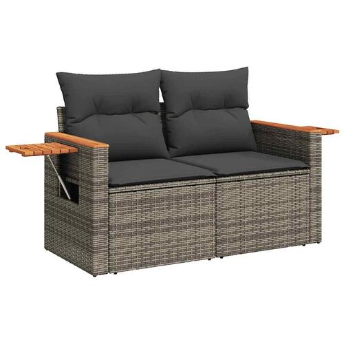 Sofasæt til haven 6 dele med hynder polyrattan grå